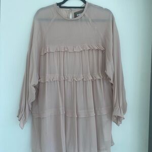 Reformation Mini Drrss in Soft Pink with Ruffle Details NEVER WORN
